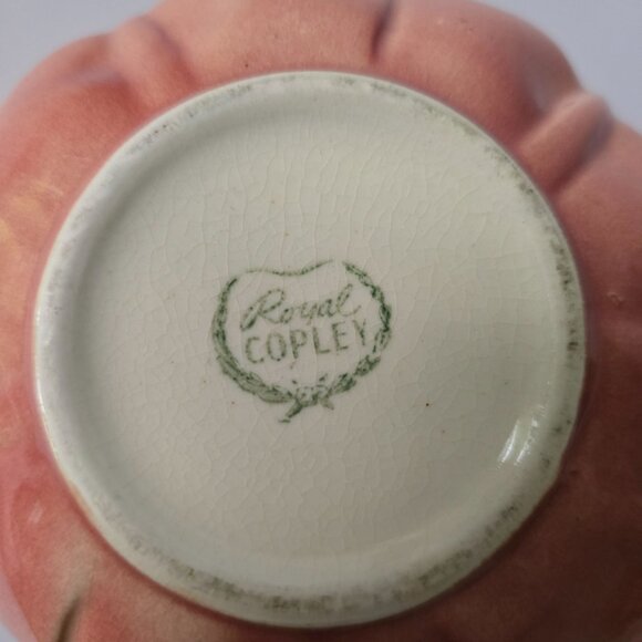 Vintage Royal Copley Yellow & Pink Ceramic Planter Bowl With Bird Accent - Picture 12 of 16